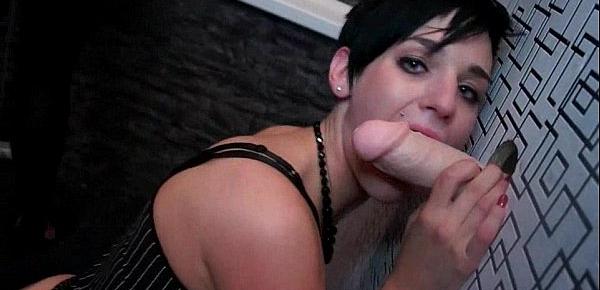  Lesbian babe sucking cock